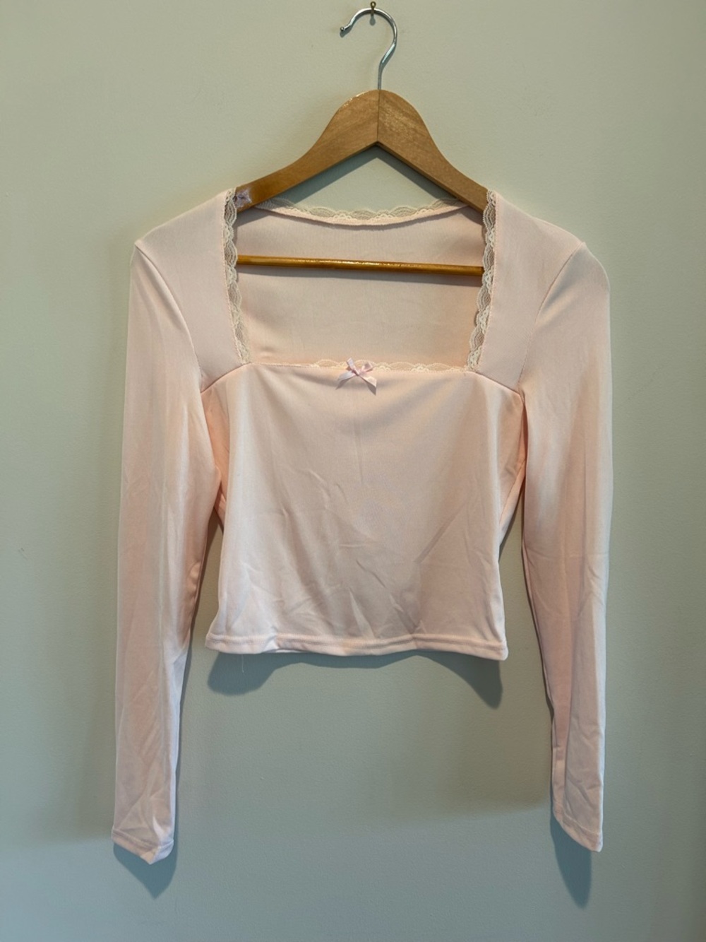 Lace-Trim Long Sleeve Top